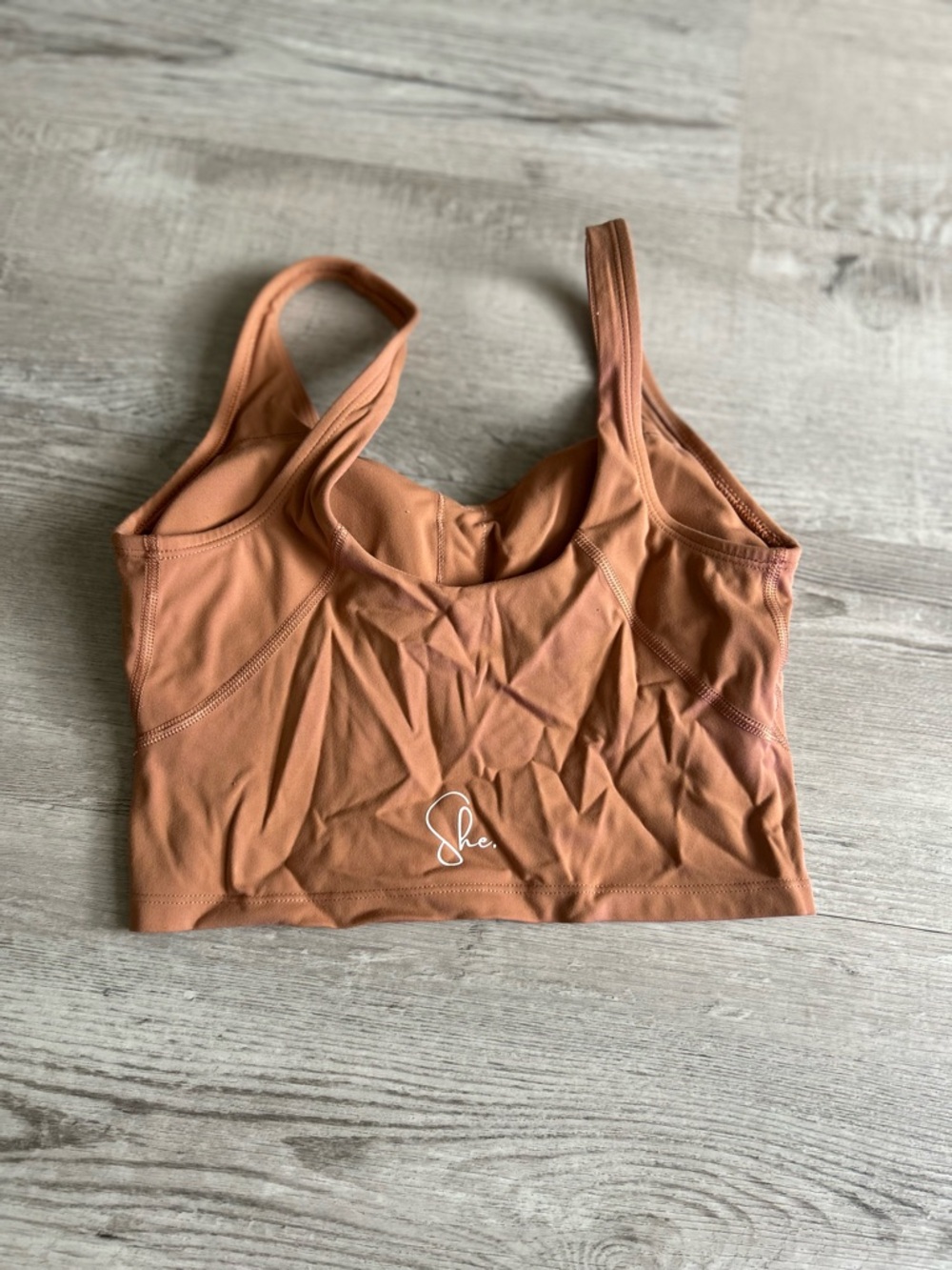 Rust Orange Cropped Tank Top - Picture 2 of 2